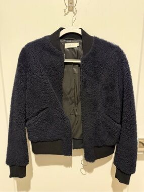 A.L.C. Navy Sherpa Bomber Jacket - Size 0